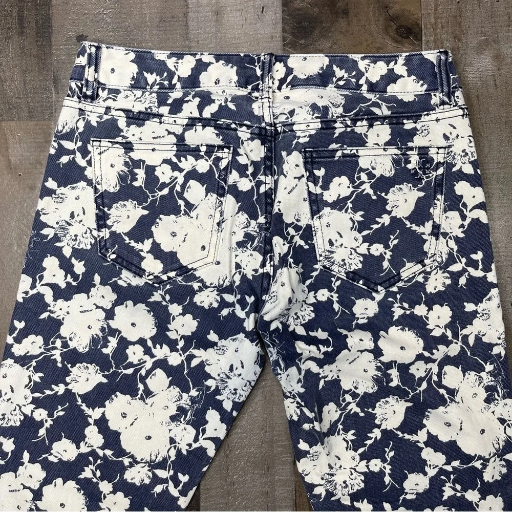 Tory Burch Floral Alexa Cropped Skinny Jeans size 28